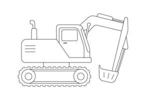 construcción excavación icono. contorno vector ilustración aislado en blanco antecedentes. infantil linda construcción vehículo para colorante página