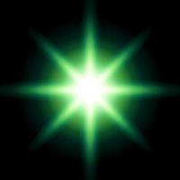 Green Light Flare Special Effect. Vector Illustration