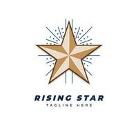rising star logo design vector