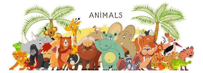 Group Of Animals Vector Art, Icons, and Graphics for Free Download