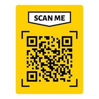 Scan me QR code design. QR code for payment, text transfer with scan me button. Vector illustration