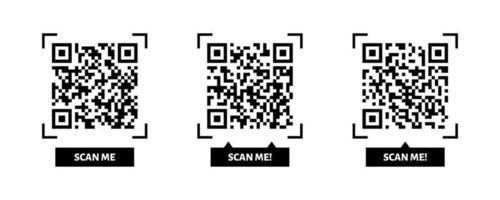 Scan me QR code tag. Scan, read, pay concept with qr code. Vector illustration