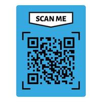 Scan me QR code design. QR code for payment, text transfer with scan me button. Vector illustration