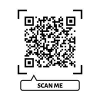 Scan me QR code design. QR code for payment, text transfer with scan me button. Vector illustration