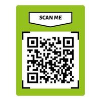 Scan me QR code design. QR code for payment, text transfer with scan me button. Vector illustration