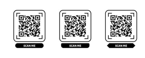 Scan me QR code design. QR code for payment, text transfer with scan me button. Vector illustration