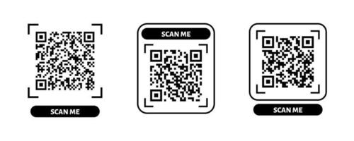 Scan me QR code design. QR code for payment, text transfer with scan me button. Vector illustration