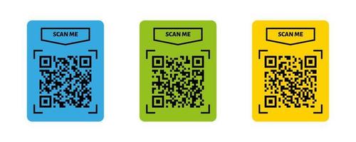 Scan me QR code design. QR code for payment, text transfer with scan me button. Vector illustration