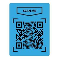 Scan me QR code design. QR code for payment, text transfer with scan me button. Vector illustration