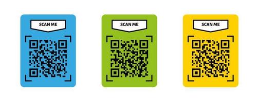 Scan me QR code design. QR code for payment, text transfer with scan me button. Vector illustration