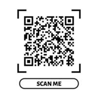 Scan me QR code template design. QR code for payment, text transfer with scan me button. Vector illustration