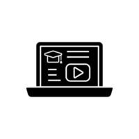 Laptop videos lessons vector icon illustration