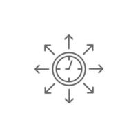 Arrow, align, time management vector icon illustration