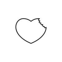 heart with bite vector icon illustration