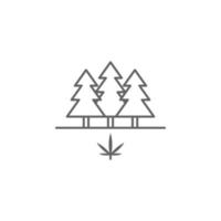 Trees, marijuana vector icon illustration