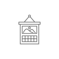 Wall calendar, time management vector icon illustration