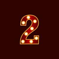 3 number with bulb vector icon