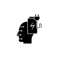 plug in mind vector icon illustration
