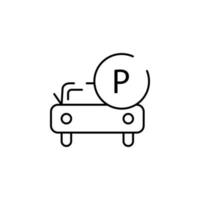 ilustración de icono de vector de aparcamiento de coche