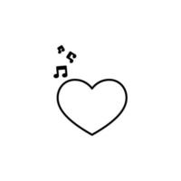 amor canción con corazón vector icono ilustración