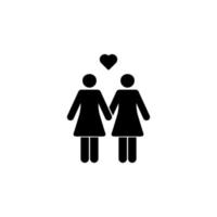 loving lesbian couple vector icon illustration