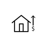 real estate price upwards vector icon illustration