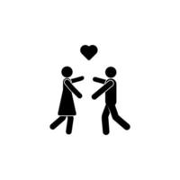 lovers run to each other vector icon illustration