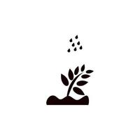 rain on a plant vector icon illustration