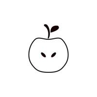 sliced apple vector icon illustration