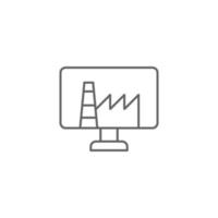 Digital factory, laptop vector icon illustration