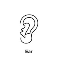 Ear, organ vector icon illustration