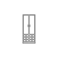 narrow cabinet vector icon illustration