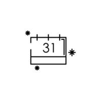 snow calendar concept line vector icon illustration