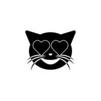 enamored cat vector icon illustration