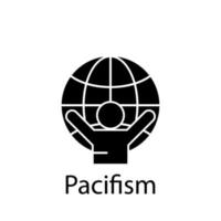 pacifism, globe, human vector icon illustration