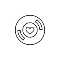 vinyl record with heart vector icon illustration