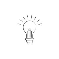 light bulb and pencil vector icon illustration