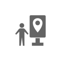 Map, navigation, person, stand vector icon illustration