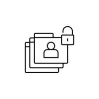 Personal data, blocked, unlocked vector icon illustration