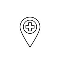pin hospital vector icon illustration