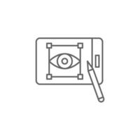 Visual, tablet, 3d printing vector icon illustration