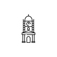 reloj torre, faisalabad punto de referencia vector icono ilustración