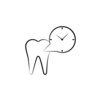 tooth, clock vector icon illustration