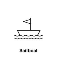 Sailboat vector icon illustration