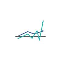 colored Infographic line chart vector icon illustration