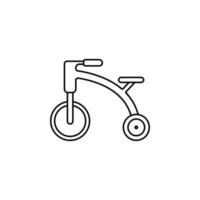 triciclo línea vector icono ilustración