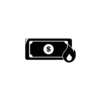 burning bill vector icon illustration