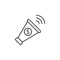 marketing, money, megaphone vector icon illustration