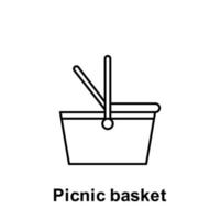 Picnic basket vector icon illustration