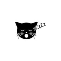 sleeping cat vector icon illustration